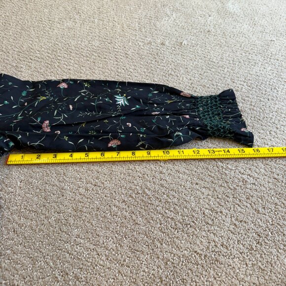 NWT Tuckernuck Teagan Shirt Top Campden Vine Ruffle V-Neck Black Floral Boho XL - Picture 13 of 16